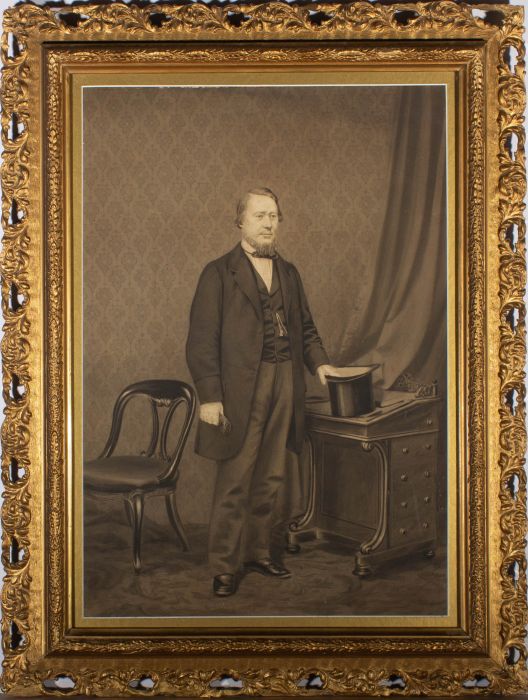 American 1860s Watercolour - Male Portrait