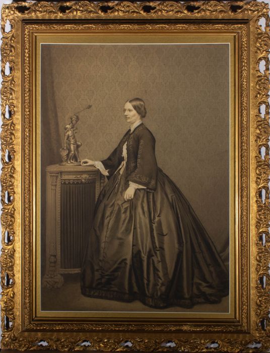 American 1860s Watercolour - Female Portrait
