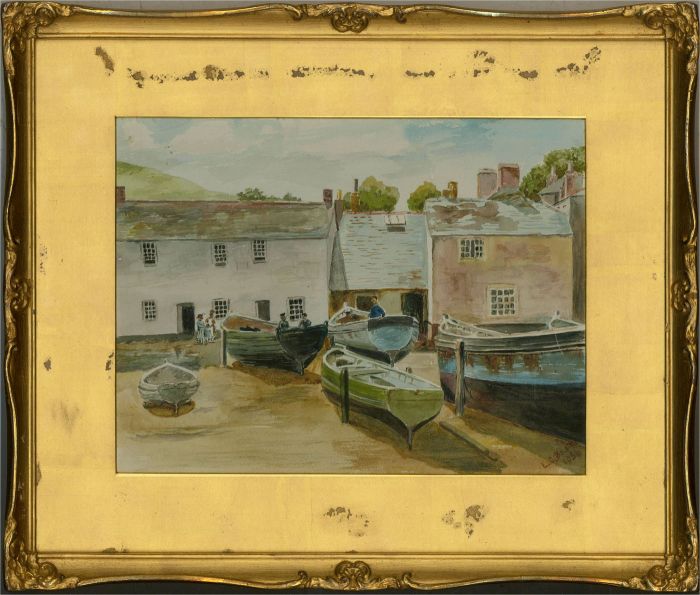 L. C. Belsten  - 1956 Watercolour, The Boatyard