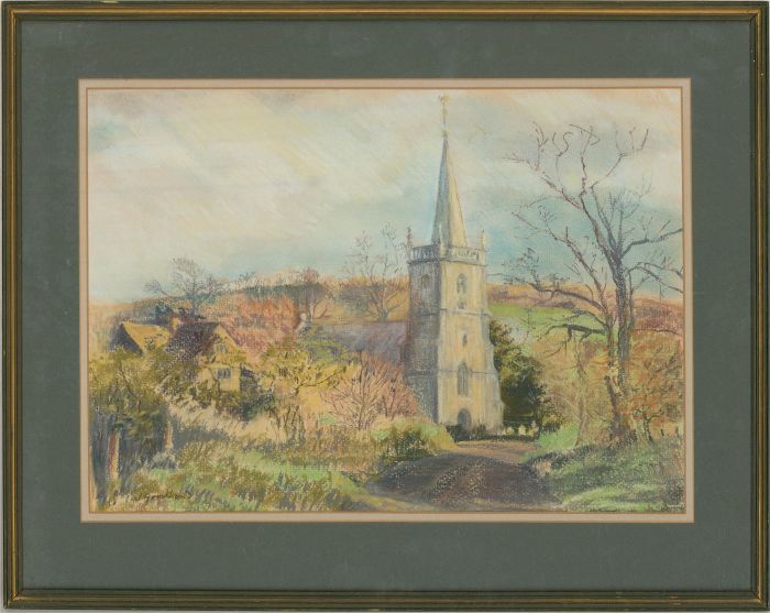 Josephine Goodland - 20th Century Pastel, Stinchcombe Church