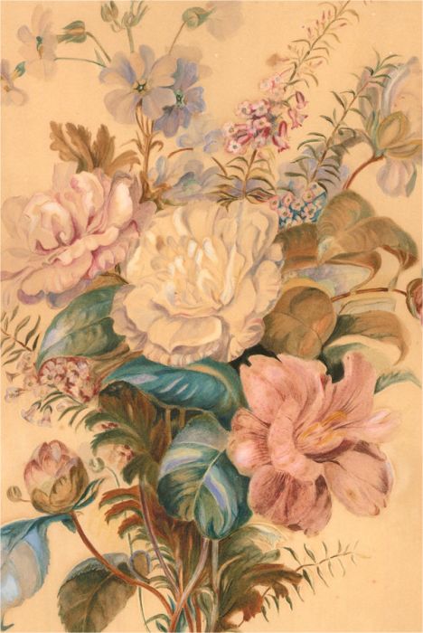 Early 20th Century Watercolour - Delicate Posy