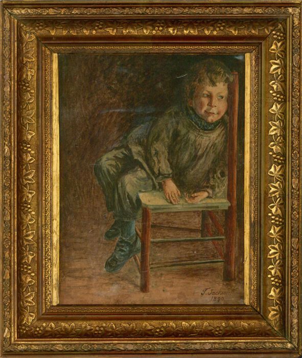 F. Jackson - 1890 Watercolour, Eavesdropping