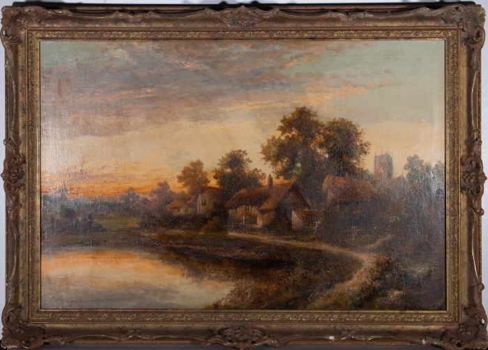 Henry Cooper (b.1858) - Early 20th Century Oil, Autumn Sunset