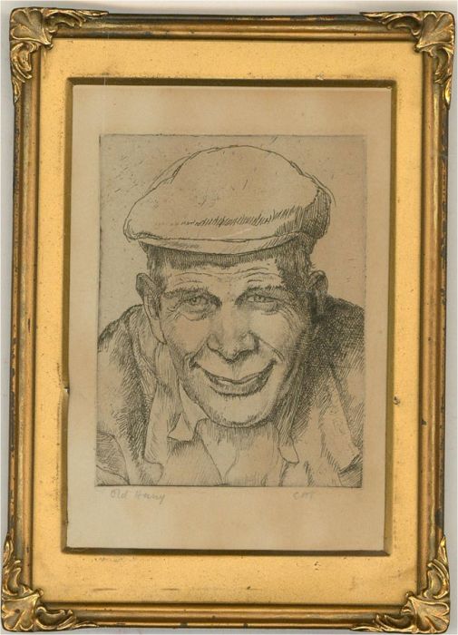 E.H.T. - Mid 20th Century Etching, Old Harry