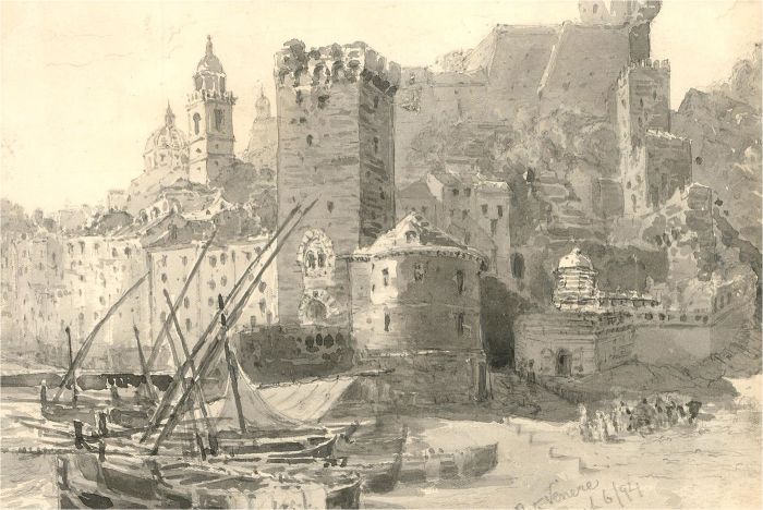 1894 Watercolour - Porto Venere, Italy
