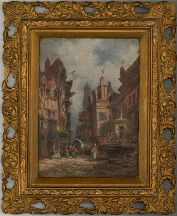 R. Sutton - Early 20th Century Oil, Continental Street Scene