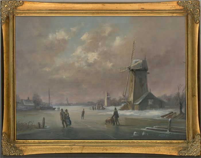 M. Jeffries - 20th Century Oil, Skating by the Windmill