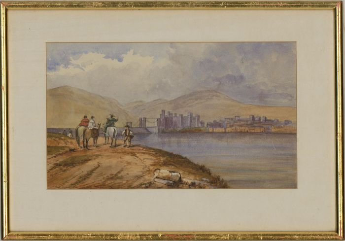 Mid 19th Century Watercolour - Lakeside Castle