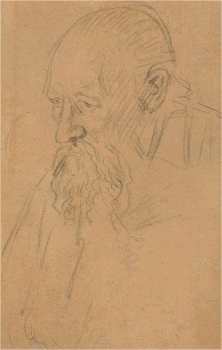 Mid 20th Century Graphite Drawing - Old Man