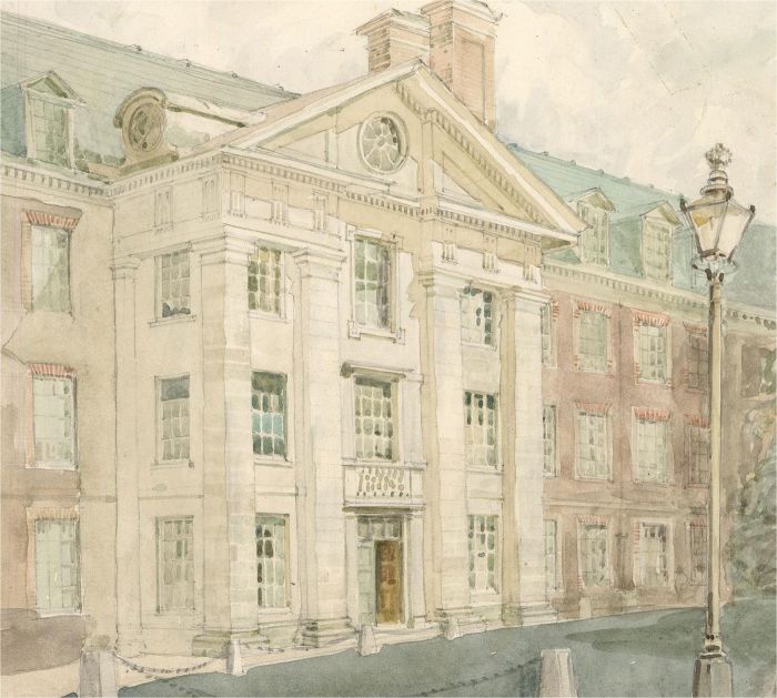 Early 20th Century Watercolour - Grand Building Facade