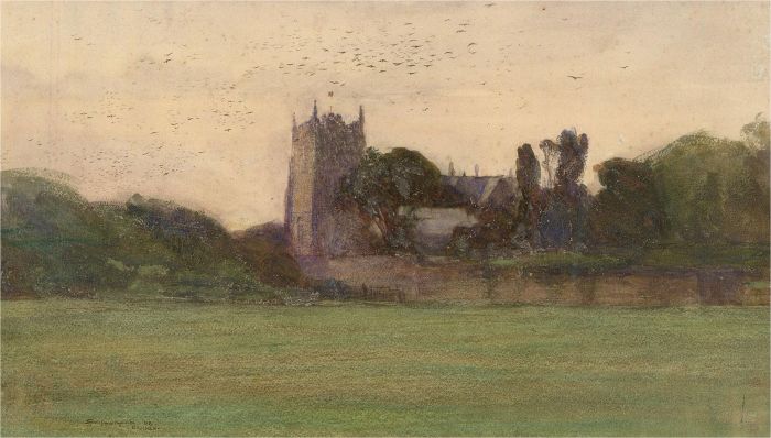 Claude Allin Shepperson ARA 1867-1921) - 1908 Watercolour, Evening Murmuration