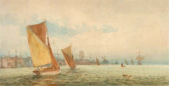 A. Coleman - Early 20th Century Watercolour, Sailboats At The Harbour