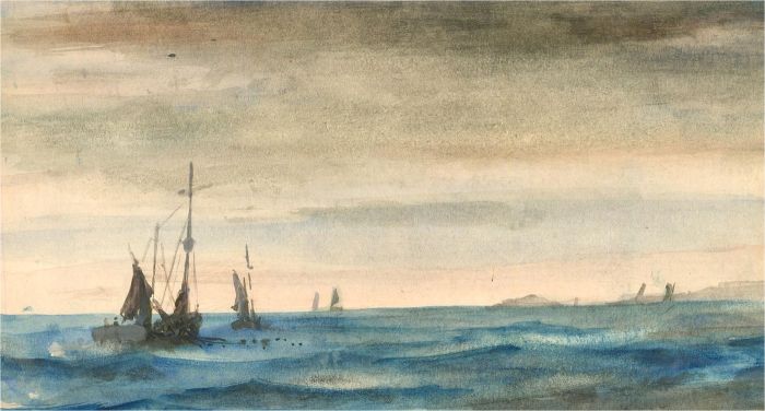 Mid 20th Century Watercolour - Boats at Sea