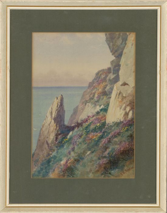 Ralph St John Ainslie (1861-1908) - Late 19th Century Watercolour, Rocky Cliffs