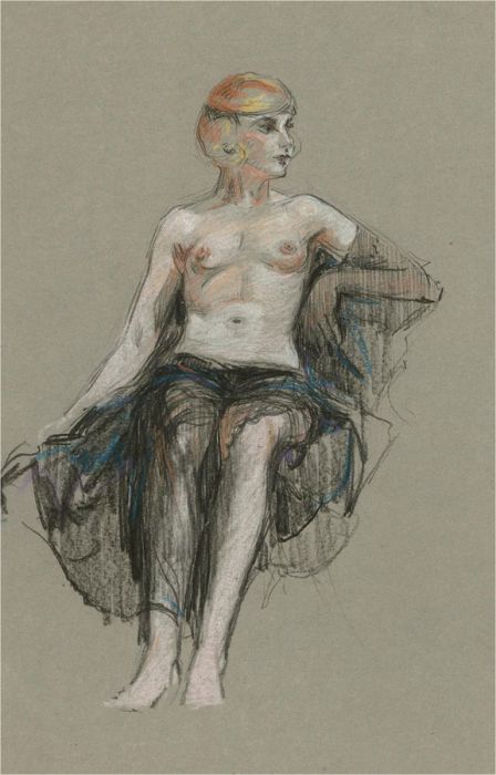 William Monk RE (1863-1937) - Early 20th Century Pastel, Nude