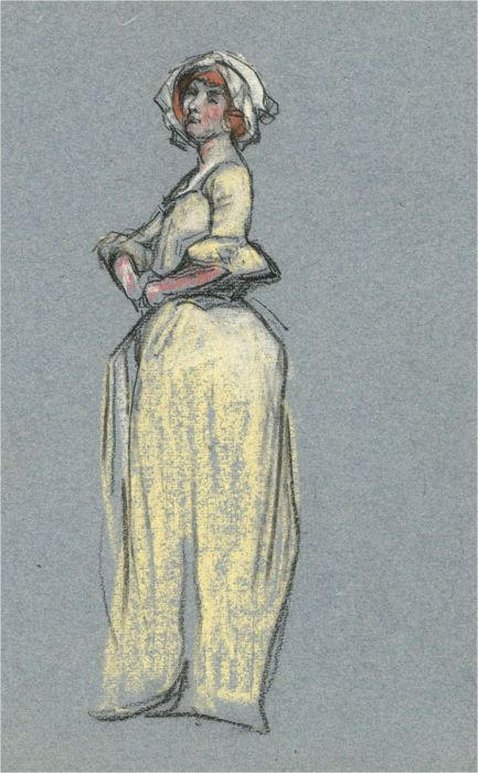 William Monk RE (1863-1937) - Early 20th Century Pastel, French Female Study
