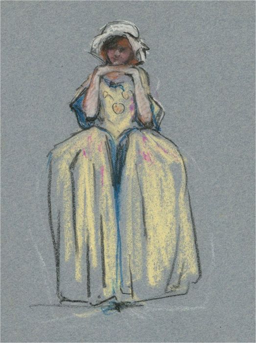 William Monk RE (1863-1937) - Early 20th Century Pastel, French Female Figure