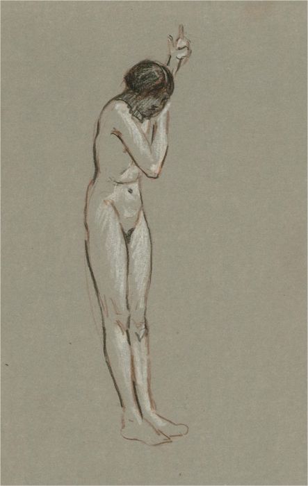 William Monk RE (1863-1937) - Early 20th Century Charcoal Drawing, Female Nude