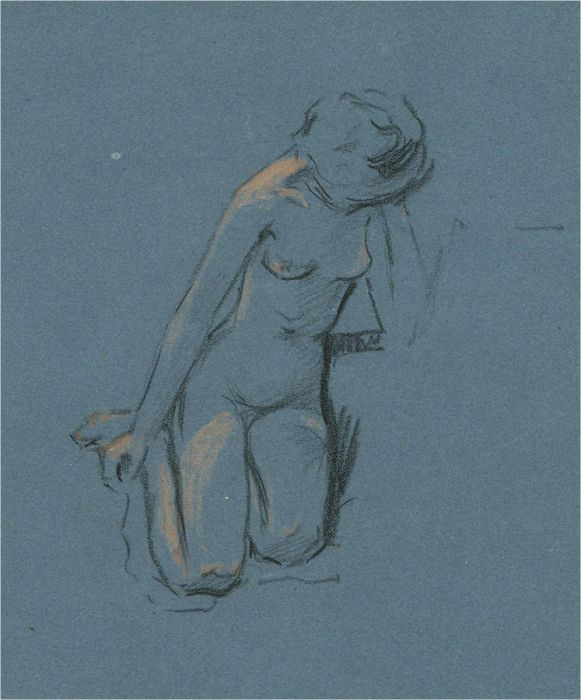 William Monk RE (1863-1937) - Early 20th Century Charcoal Drawing, Nude