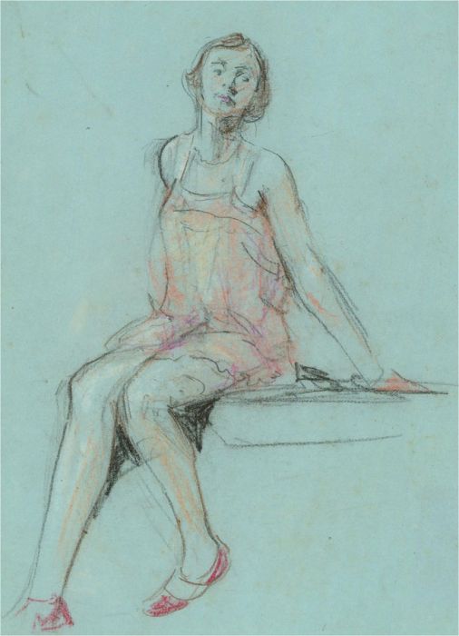William Monk RE (1863-1937) - Early 20th Century Pastel, Seated Figure
