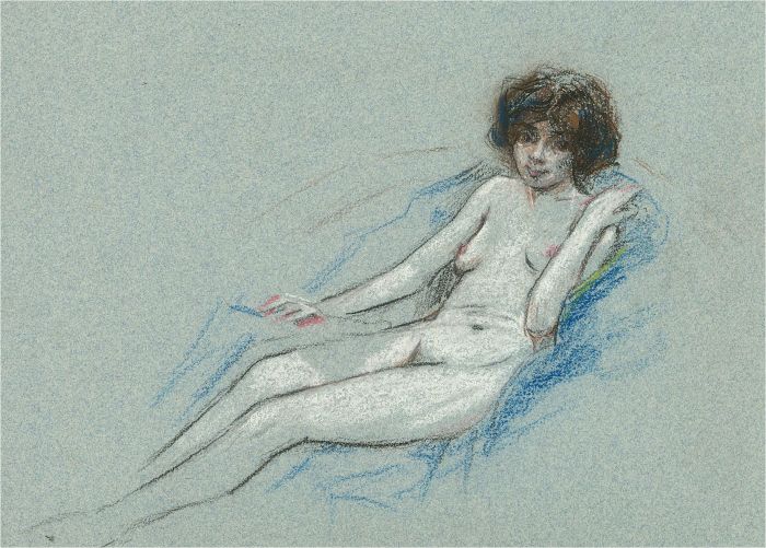 William Monk RE (1863-1937) - Early 20th Century Pastel, Reclining Nude