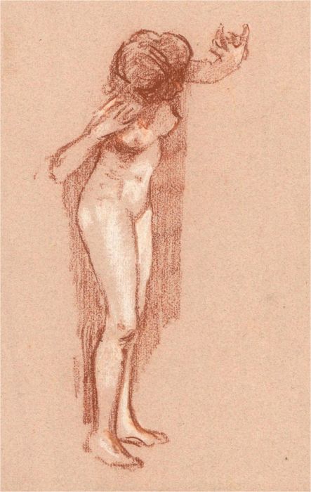William Monk RE (1863-1937) - Early 20th Century Chalk Drawing, Nude Study