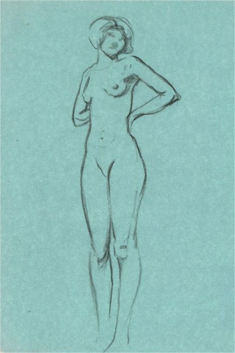 William Monk RE (1863-1937) - Early 20th Century Charcoal Drawing, Charcoal Nude