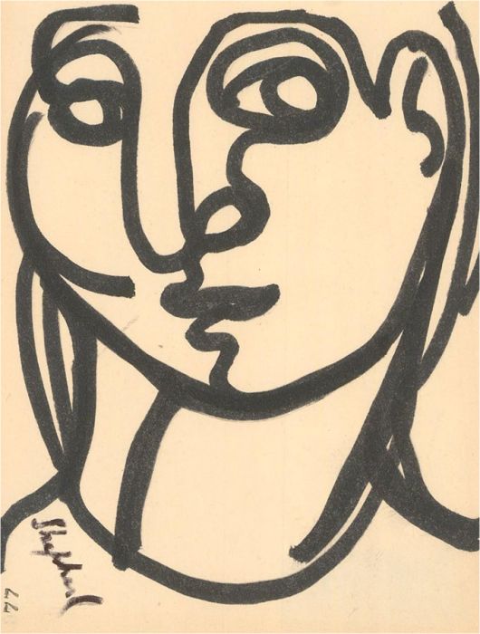 Sidney Horne Shepherd (1909-1993) - Ink drawing, Portrait of a Woman