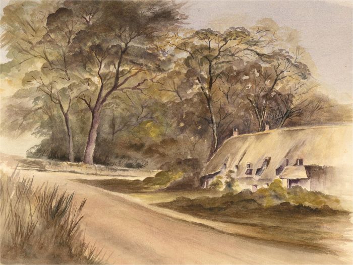 E. Fowler - Contemporary Watercolour, Country Cottage