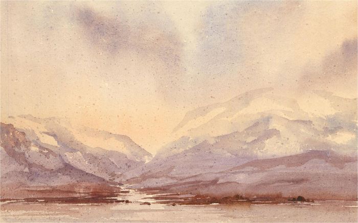 D. Bruce - 1974 Watercolour, Purple Haze in the Highlands
