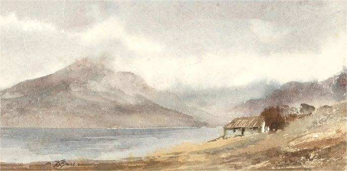 D. Bruce - 1987 Watercolour, Over the Cuillin Hills