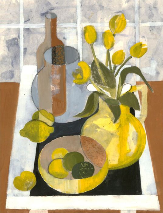 Anne Williams - 20th Century Oil, Cubist Still Life