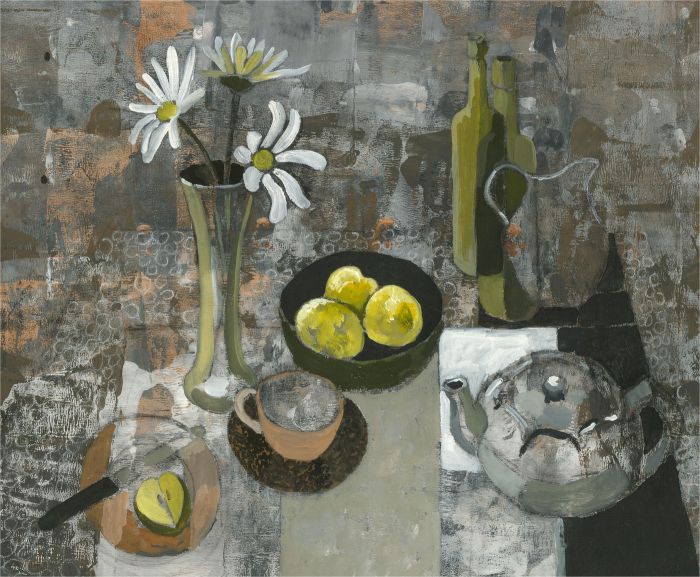 Anne Williams - 20th Century Acrylic, Afternoon Tea with Daisies