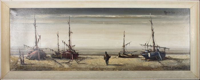Aquiar Agon - Contemporary Oil, Fishing Boats