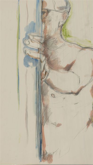 Lewis Davis (1910-1979) - Mid 20th Century Watercolour, Male Nude