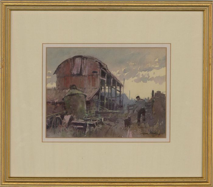 George Busby FRSA (1926-2005) - 2002 Watercolour, Going Home