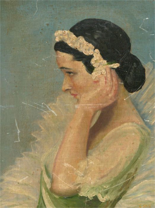 C. Smith  - For Restoration, Mid 20th Century Oil, Ballerina Study