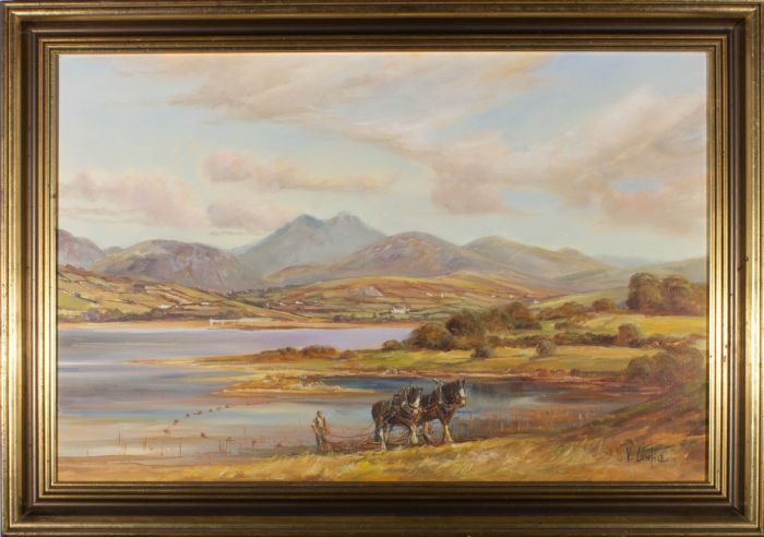 Victor Cirefice (b.1949) - 20th Century Oil, Ploughing in the Mournes