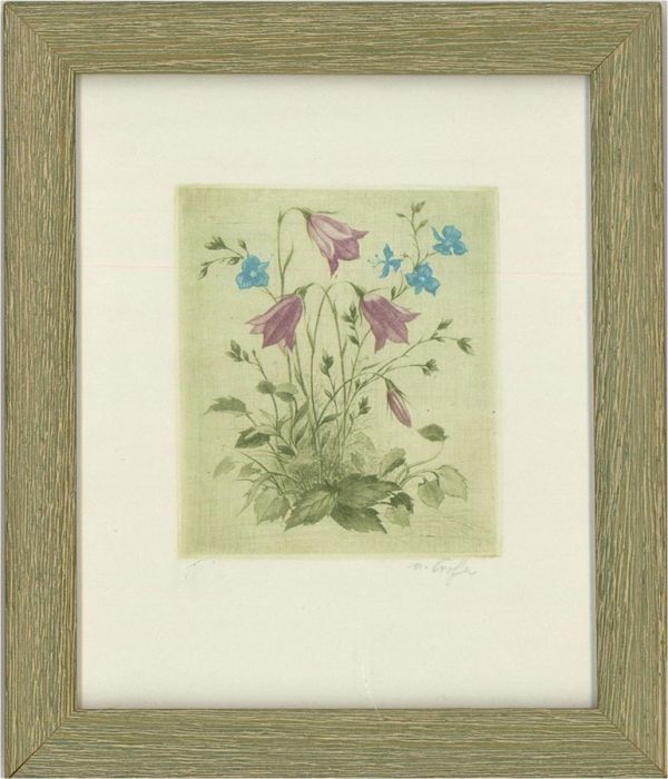 Hans Hofer (1899-1976) - A Pair of Mid 20th Century Aquatints, Floral Studies