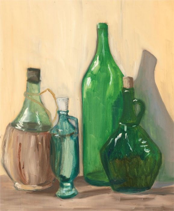 20th Century Oil - Green Decanters