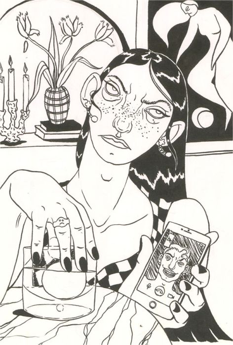 Isabelle Mulvany - 2020 Pen and Ink Drawing, A Quarantine Love Story