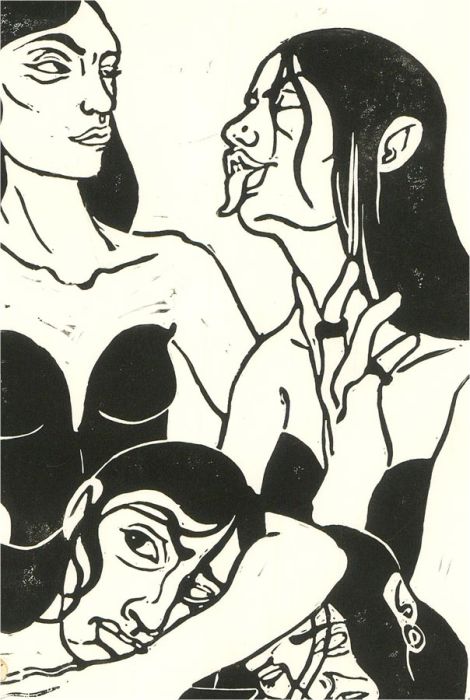 Isabelle Mulvany - Limited Run Contemporary Linoprint, The Girls