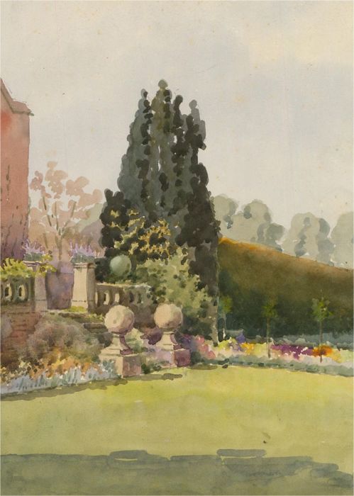 Raymond Turner Barker (1872-1945) - Early 20th Century Watercolour, Garden Steps