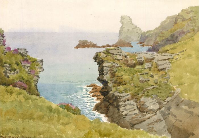 Raymond Turner Barker (1872-1945) - 1931 Watercolour, The Rocky Valley