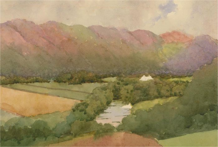 Raymond Turner Barker (1872-1945) - Early 20th Century Watercolour, River Valley