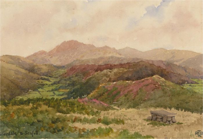 Raymond Turner Barker (1872-1945) - Watercolour, Miterdale and Scafell