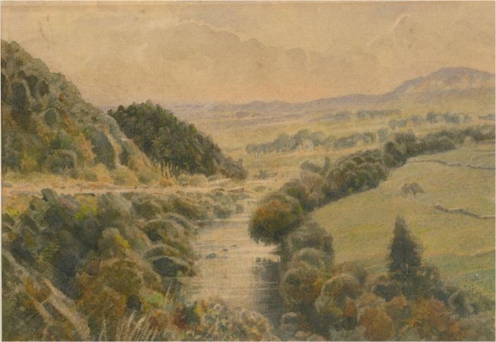 F.W.L. - 1909 Watercolour, Meandering River