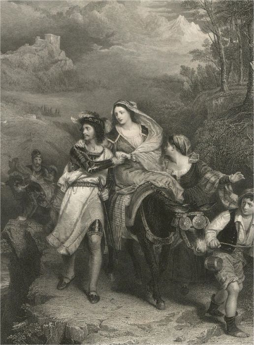 Frederick Bacon (1803-1887) after Eastlake - Engraving, Escape of Carrara