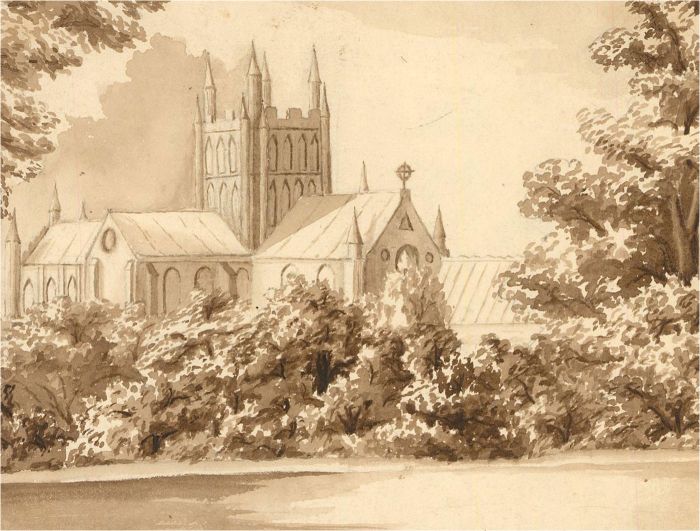Early 20th Century Watercolour - Hereford Cathedral