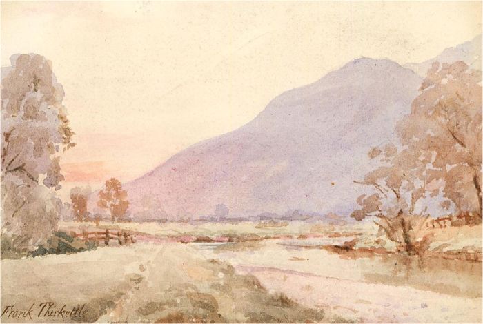 Robert Frank Thirkettle (1849-1916) - Watercolour, Valley at Dawn